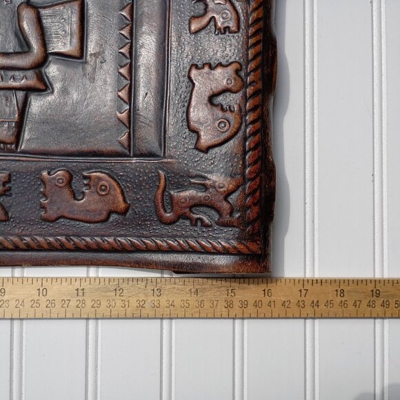 Angel Pazmino Tooled Leather Chair Seat Replacement Part Mexican Aztec Vintage - Picture 13 of 16